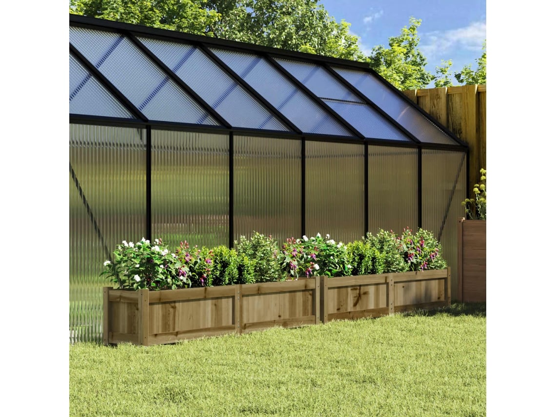 Macetas/Jardineras de jardín (2 unidades, madera de pino impregnada, DKD, decoración del hogar)