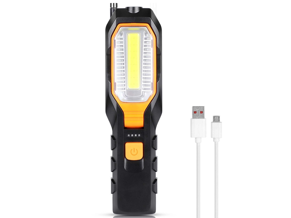 Yncm2026-linterna De Trabajo Recargable Cob Led Ajustable Con Gancho Magnético Usb Para Reparaciones