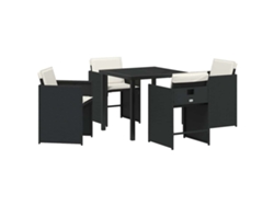 Maison Exclusive - Conjunto De Comedor De Jardín 5 Pcs Negro Ratán Sintético