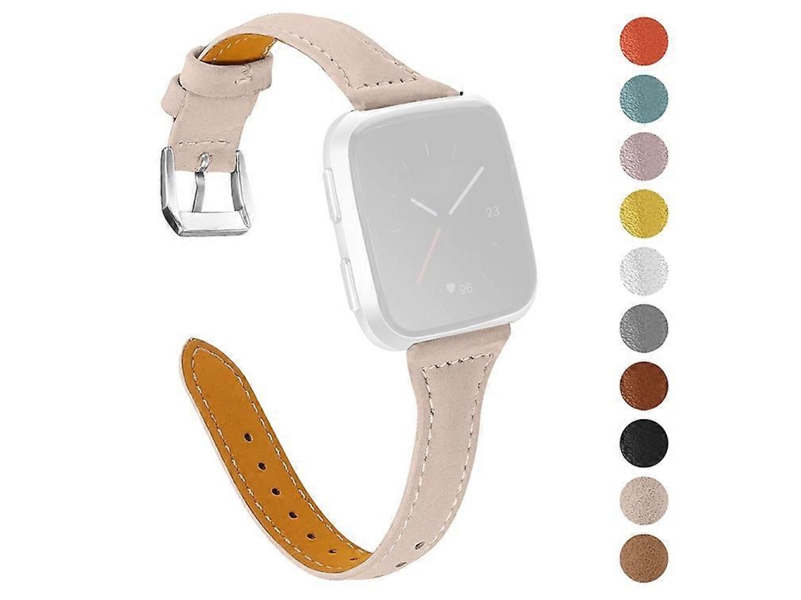 Correa de repuesto elegante de piel de vaca auténtica compatible con Fitbit Versa 2/Versa/Versa Lite/Versa Se Ly Ebike