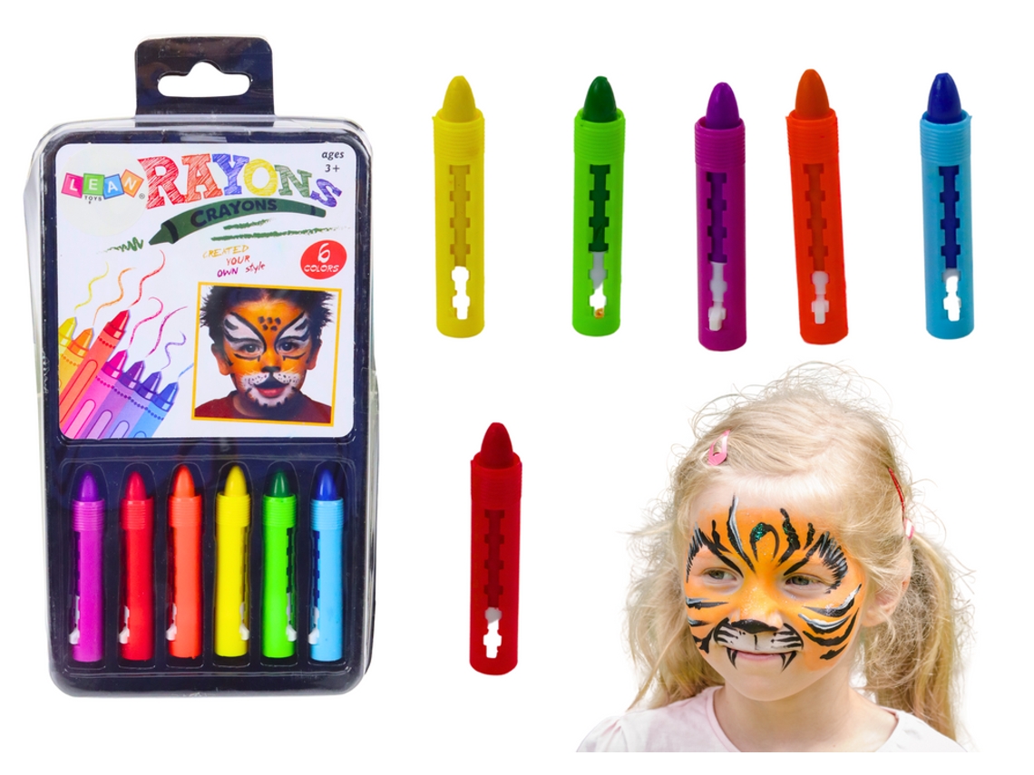 B.active - Juego de 6 crayones de colores para pintar el rostro