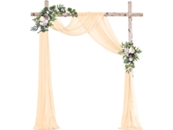 Velo De Chiffón - Cortina Colgante Para Boda - Para Arcos - Decoración De Ceremonias - 75cmx600cm - Champaña