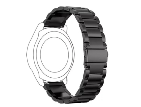 Correa de acero inoxidable 22mm tres cuentas para Huawei Watch GT2e/GT2 46mm - negro