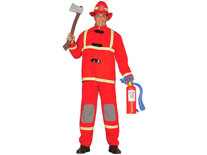 Disfraz de Hombre DISFRAZZES Bombero Con Gorro (Talla: XL)