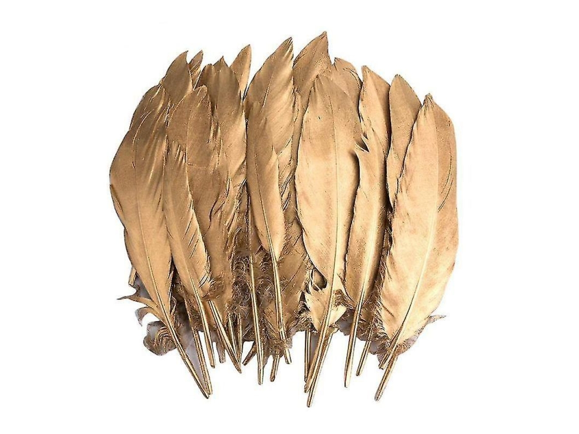 20 Plumas Doradas Para Artesanía, 3.9-7.8 Pulgadas, Plumas Reales Y Desinfectadas