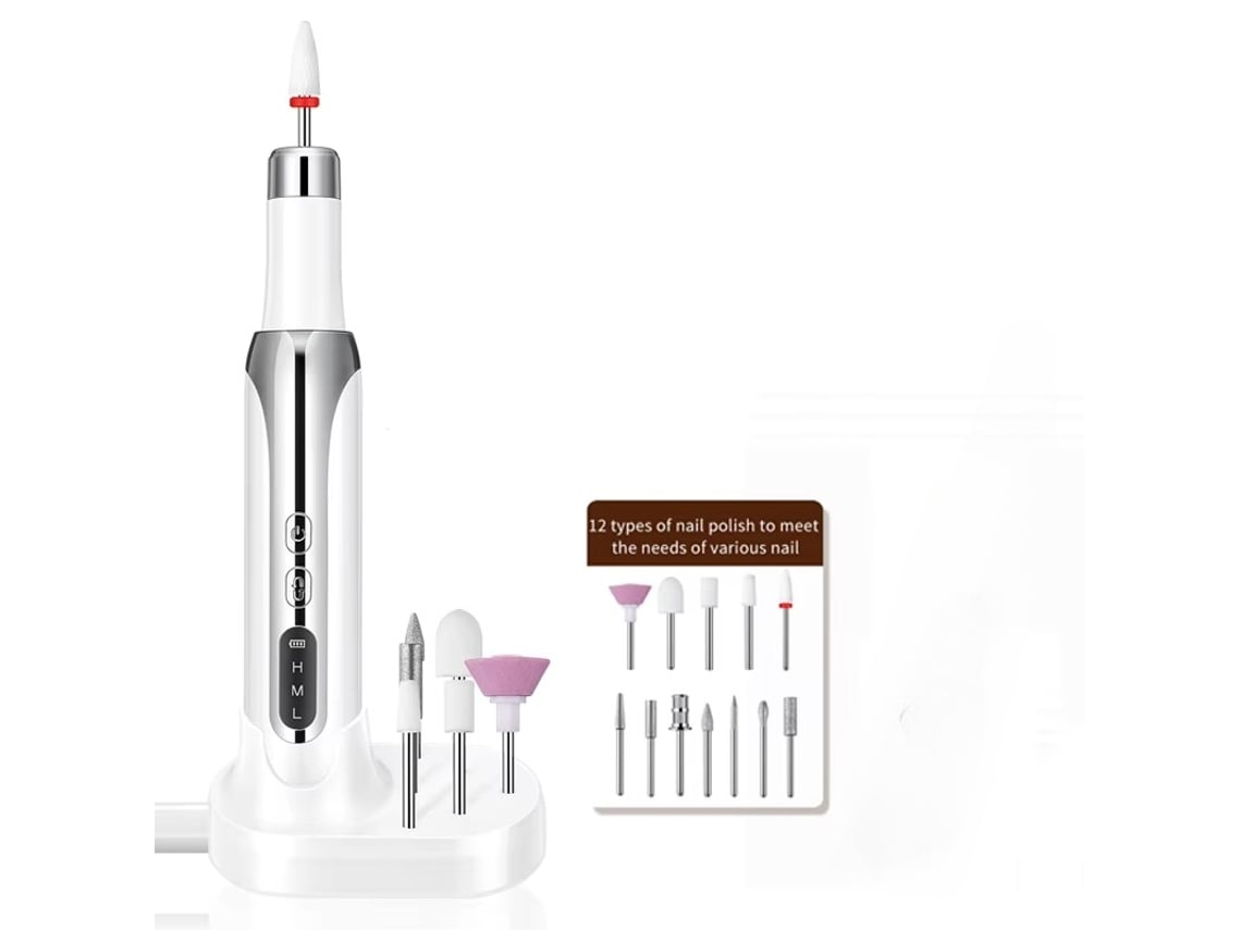 Conjunto De Lixa Elétrica Para Unhas, 12 Peças, Conjunto De Lixas Elétricas Para Unhas