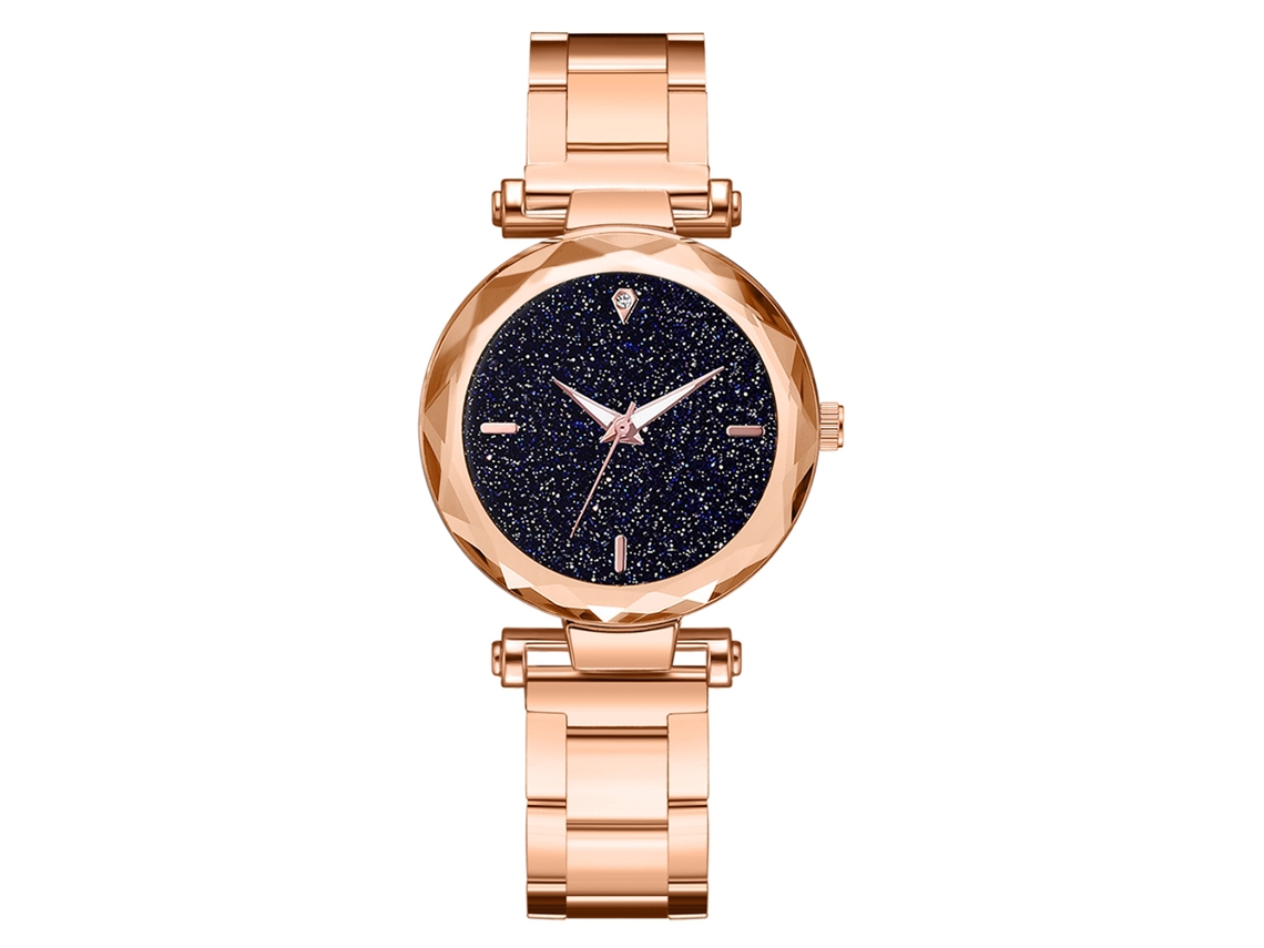 Reloj De Pulsera Unisex De Cuarzo Con Correa Redonda De Aleación, Oro Rosa, Ideal Para Uso Diario Informal.