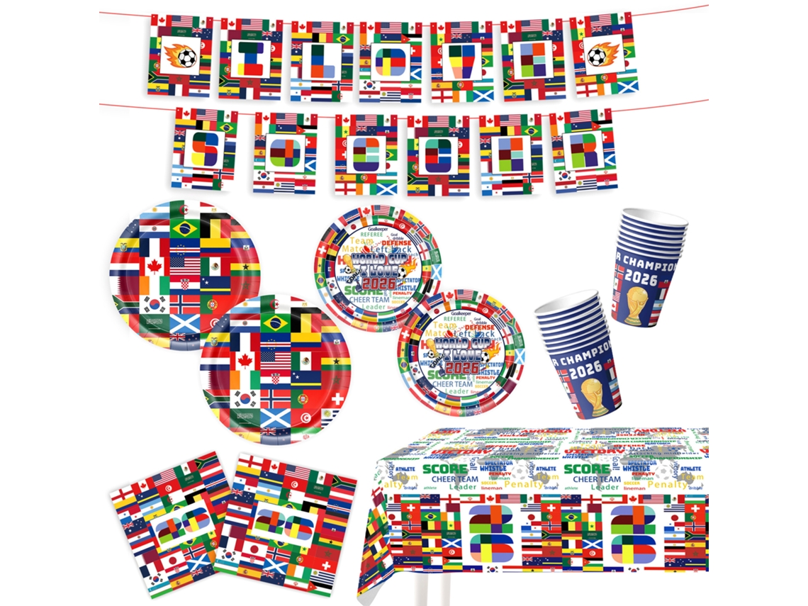 Kit De Festa Para O Mundial De 2026: Conjunto Completo De Decorações E Acessórios Exclusivos Para Torcedores.
