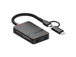 Adaptador lector de tarjetas para iPhone/iPad/MacBook Pro/Air, compatible con tarjetas Micro SD/TF/CF/MS/M2/SDHC/SDXC.