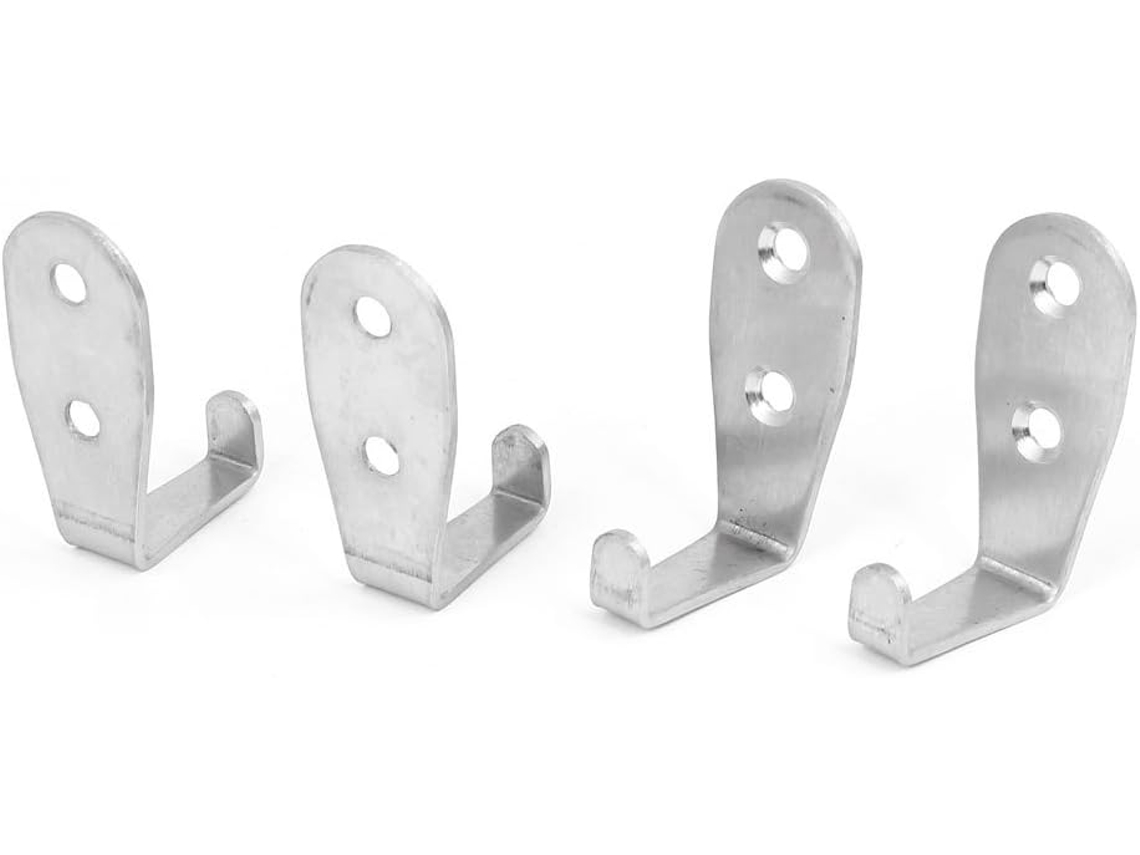 4 Ganchos Para Toallas De Acero Inoxidable Con Forma De 7, Para Colgar En La Pared O Puerta Del Baño