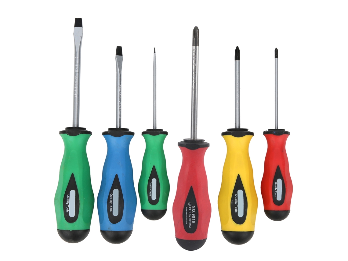 Kit De Chaves De Fenda Ergonômico Em Aço Liga Sunflare