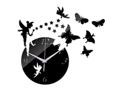 Reloj de pared acrílico para sala de estar infantil, fácil de montar, silencioso y bonito, con detalles metálicos. GOKOCO