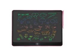 Tablet eletrônico Rebe de 16 polegadas com tela LCD colorida para desenho e escrita, ideal para viagens e atividades ao ar livre, rosa claro.