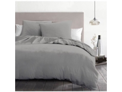 Juego De Funda Nrdica De Microfibra De 3 Piezas, 82 G 240 X 260 Cm Gris Claro Home Linge Passion