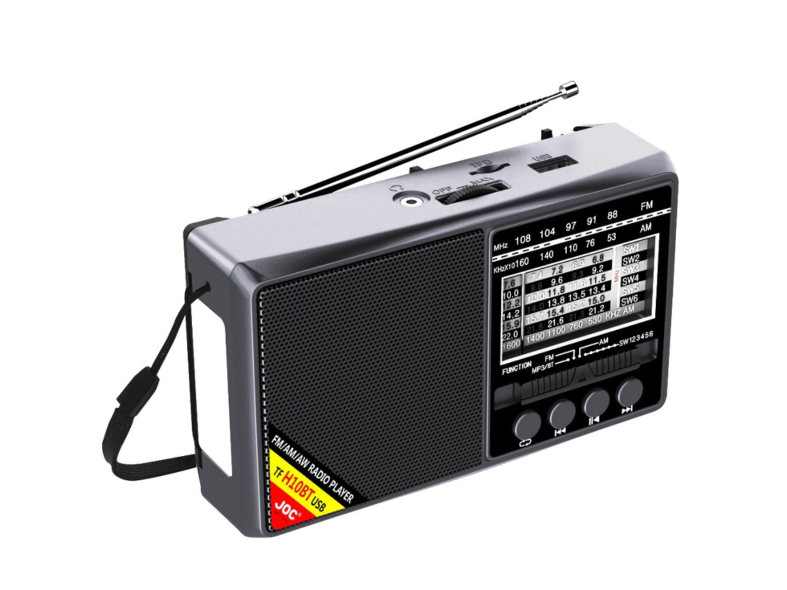 Radio portátil multibanda FM/AM/SW de alta sensibilidad Viewleaf con altavoz Bluetooth, linterna LED, lector de tarjetas USB/TF y receptor de radio FM