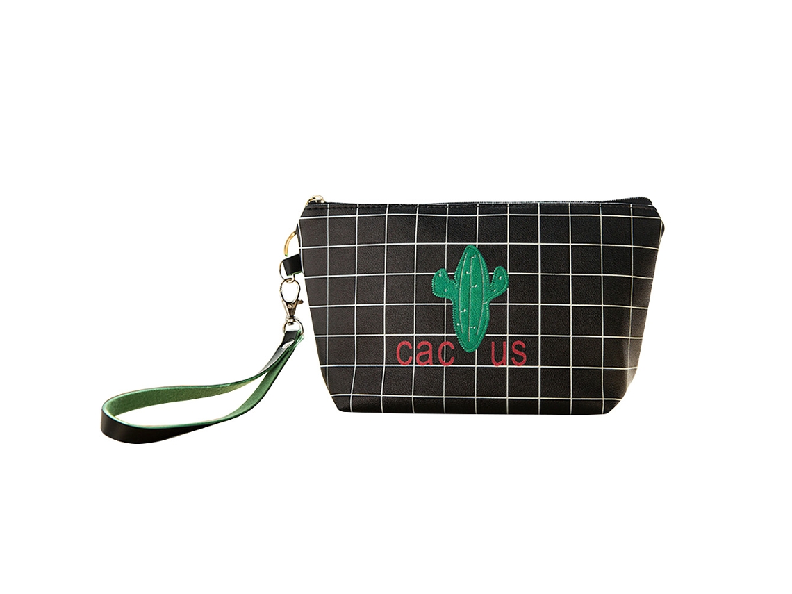 KOFIHETY Bolsa de Maquillaje Portátil Impermeable Cactu - Negro