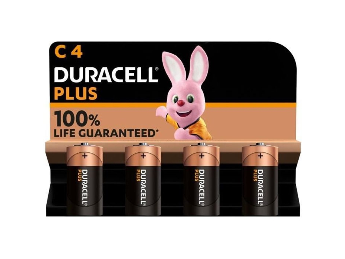 Baterías Alcalinas DURACELL Plus C 1,5 V Lr14 Mn1400 Paquete con 4