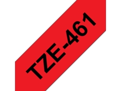 Cinta laminada Compatible Brother Tze461 Texto Negro / Fondo Rojo 36Mm X 8M