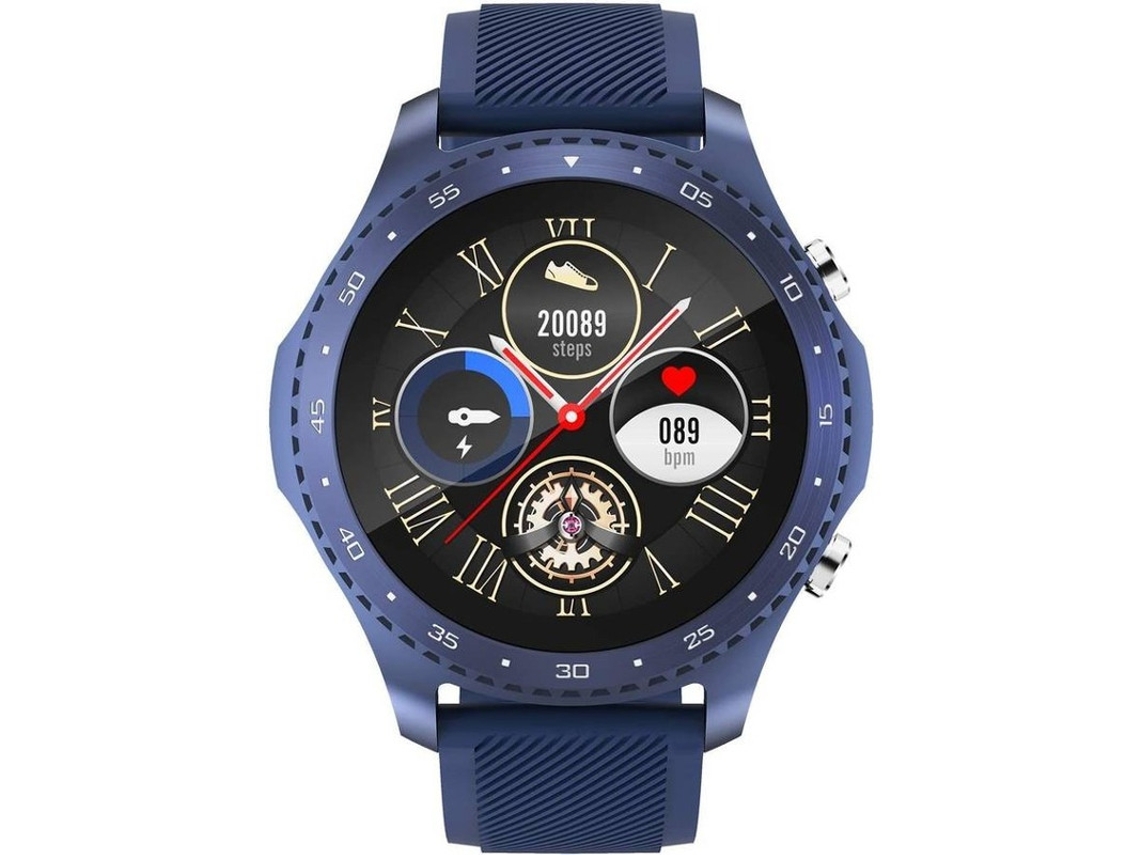 Reloj inteligente Yizhood, pulsera de fitness, medición de temperatura, Bluetooth, llamadas, monitor de ritmo cardíaco y presión arterial, IP67, iOS y Android (azul)