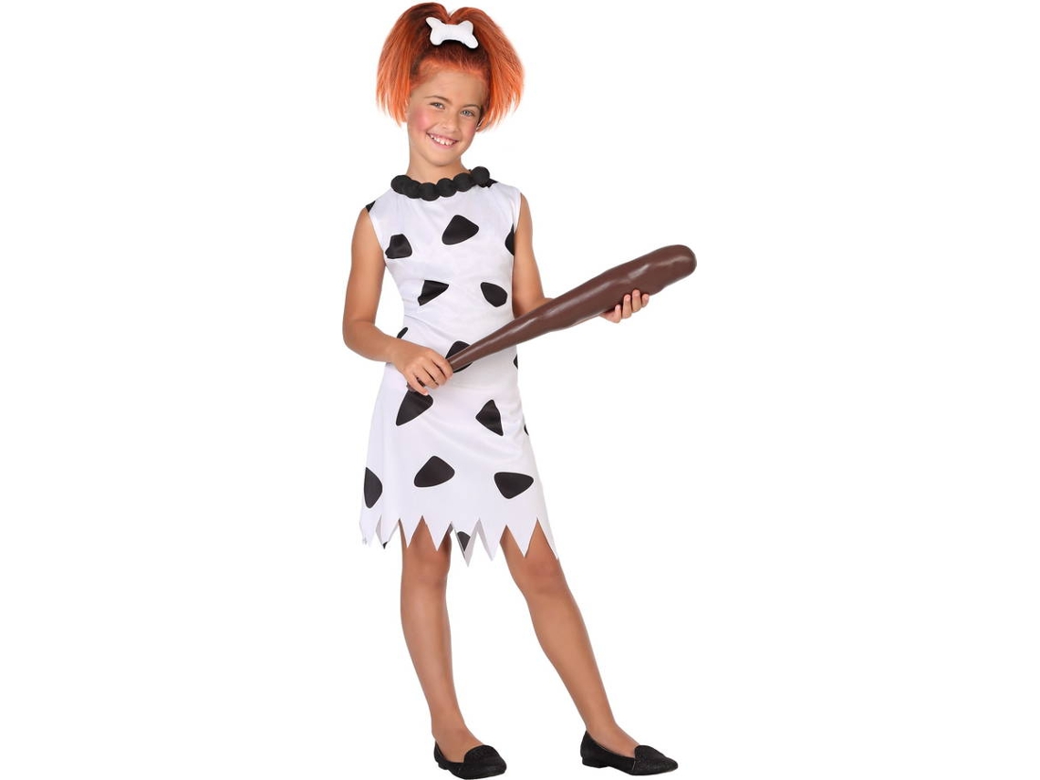 Disfraz de Niña DISFRAZZES Señora Cavernícola Vestido Con Manchas Negras (Talla: 7 a 9 años)