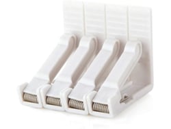 4 Pinzas Para Manteles De Plástico Blanco Con Tensión Ajustable, Para Mesas Hasta 4.5cm, Ideal Para Jardín, Picnic Y Fiestas