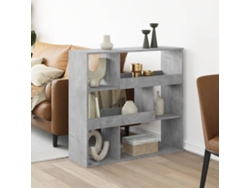Biombo plegable | Separador de ambientes 100x33x94,5 cm, color gris cemento, fabricado con derivados de madera.