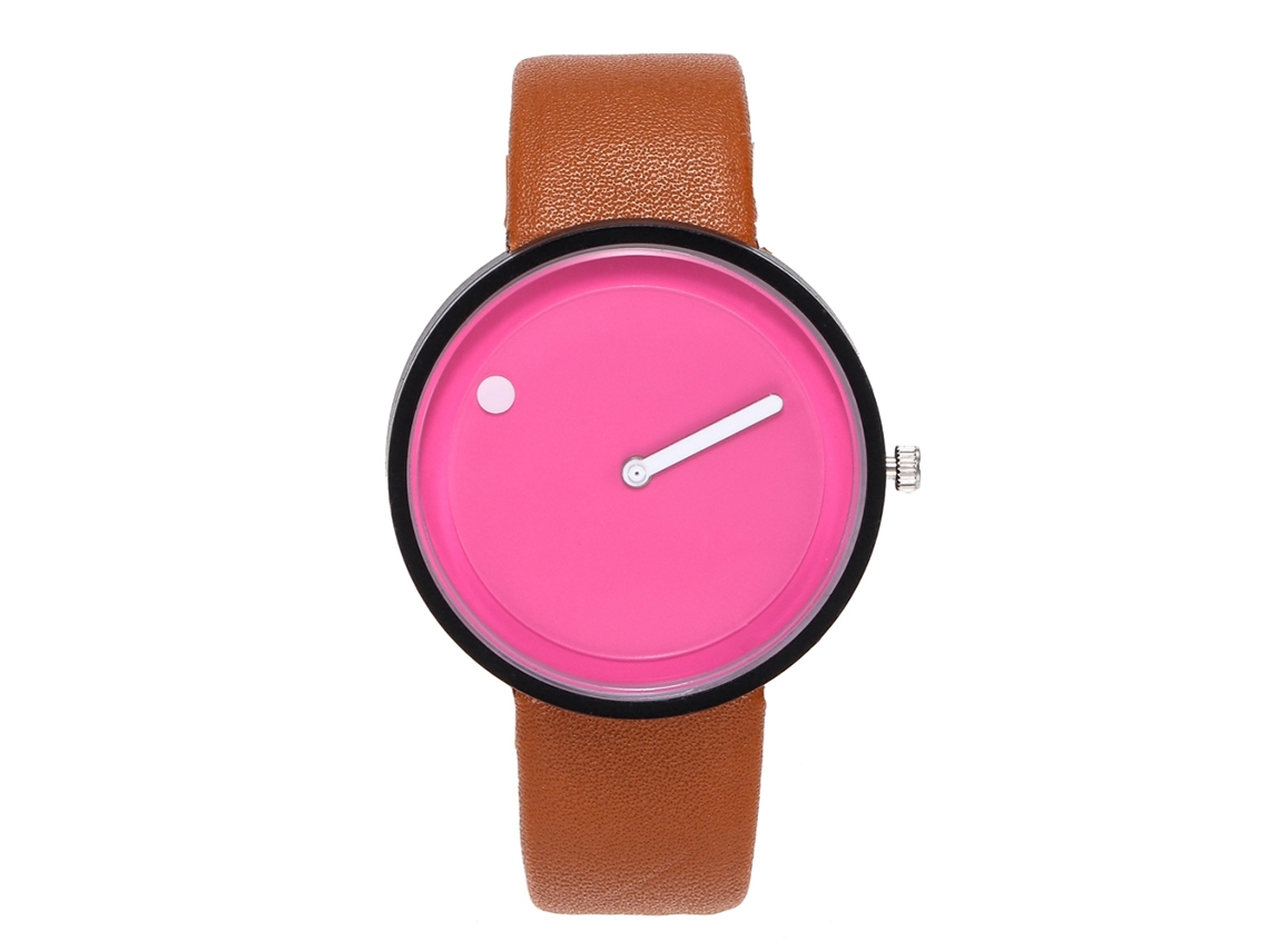 Reloj De Pulsera Analógico De Cuarzo Unisex De Estilo Moderno Con Esfera Redonda (marrón)