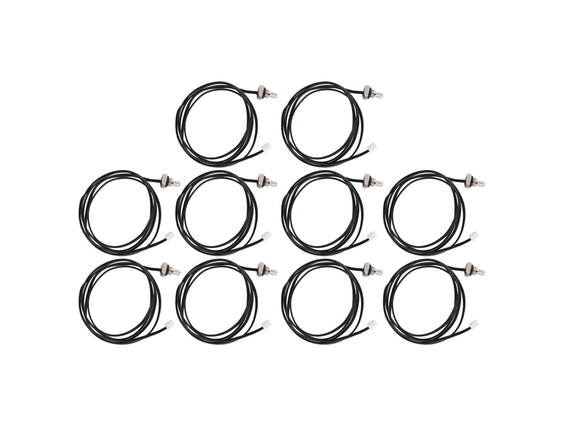 10 Piezas Sensor Termistor Ntc Sonda De Temperatura Cabeza Hexagonal Hilo 1m Rosca M8 50k