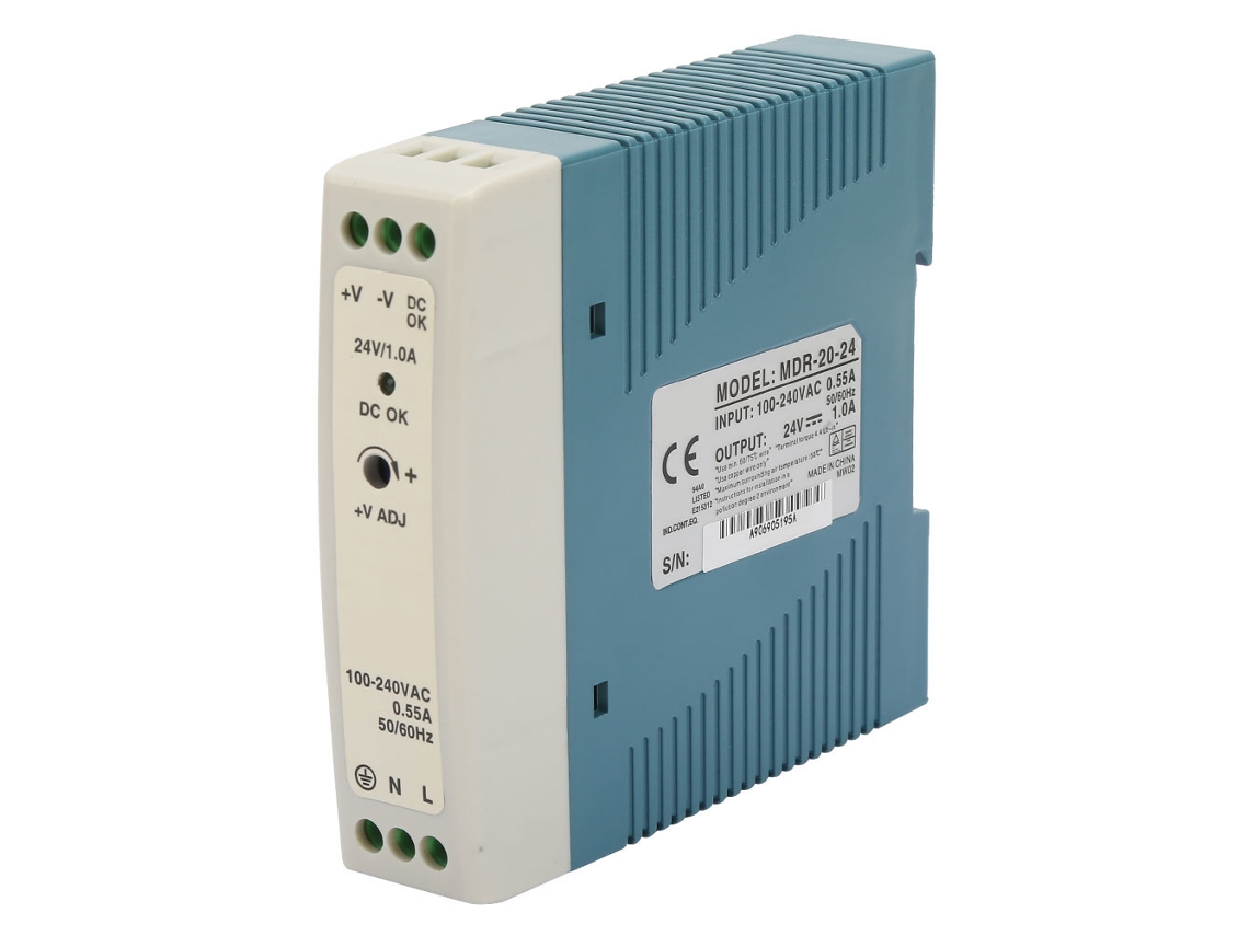 Veloriskku-fonte De Alimentação Industrial Din Rail Mdr-20-24 24v 1a 20w Com Sistema De Resfriamento Automático