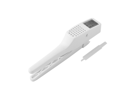 Espremedor de alho y fatiador multifuncional para fatiar y moer de plastico blanco/Gris