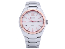 Reloj De Pulsera Para Hombres Moda Con Movimiento De Cuarzo (anillo Dorado + Blanco)