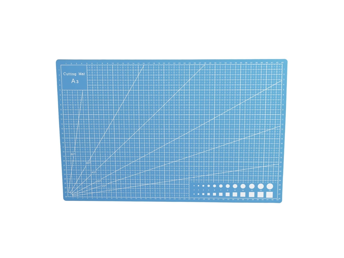 Manta De Corte A3 De Pvc Con Líneas De Cuadrícula Auto-curativa Para Papel Cuero Y Tela Azul