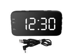 Despertador Digital Led Portátil Con Función De Repetición Para Dormitorio, Hogar Y Viajes - Blanco