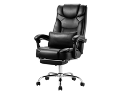 Silla de oficina ergonómica con reposapiés, respaldo reclinable y cojín lumbar Tekmaquinas