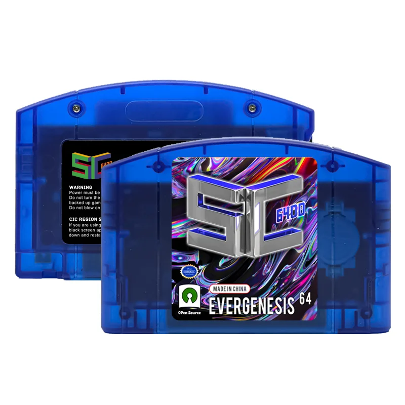 Cartucho de juego de código abierto N64 SC64 5000 en 1, compatible con 64DD, tarjeta TF gratuita para Nintendo 64, 6TG 144C azul