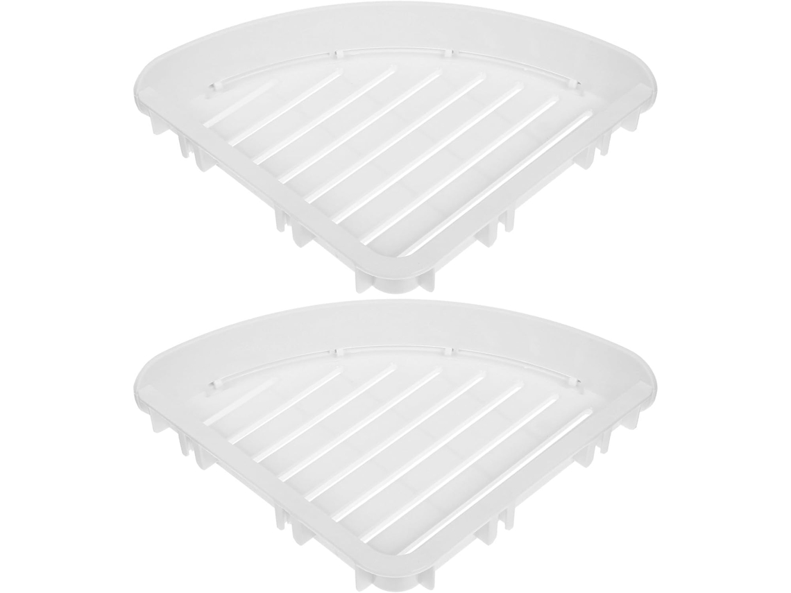 Estante Esquinero Para Baño, No Requiere Taladrar, Estructura Simple De Abs Blanco, Almacenamiento.