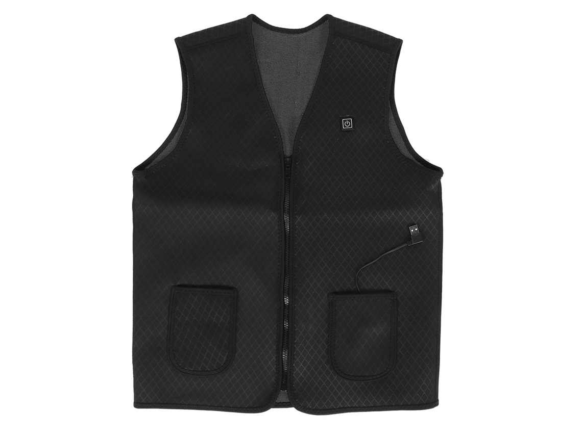 Chaleco Calefactor Usb Unisex Con 8 Zonas Y 3 Niveles De Temperatura Para Uso En Exteriores - Negro (grande)