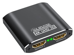 Divisor Hdmi 4k Conmutador Hdmi Divisor Hdmi Aluminio 1 Entrada 2 Salidas Visualización Simultánea 4k 30hz 3d Uhd 1080p Para Xbox Ps3 Ps4 Roku Yizhood