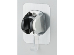 Soporte Pared Ducha Negro Plateado Compacto 11x6x5cm