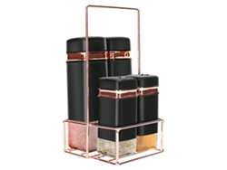 Juego De 4 Botes Para Especias Con Elegante Y Resistente Soporte De Metal