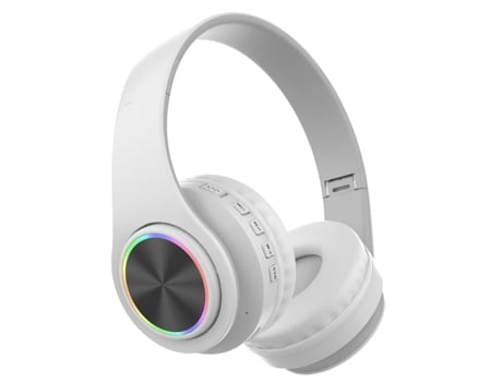 BISBISOUS T39 Auriculares inalámbricos Bluetooth para juegos Micrófono incorporado plegable con batería de 20 horas Blanco