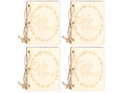 2 Juegos De Libros, Cuadernos Y Accesorios Decorativos Para Aniversario De Bodas, Regalo De 10,5 X 8 Cm, Madera De Yute.