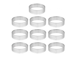 2026-5445-10 Anillos De Tarta Redondos Perforados De Acero Inoxidable 4.5cm Para Repostería Y Pasteles