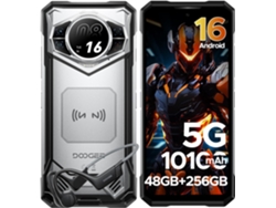 Smartphone resistente Doogee S200 VIP 5G, Android 16, 48 GB 256 GB 10100 mAh 6,72'' 120 Hz 100 MP NFC, con auriculares de conducción ósea, color plata