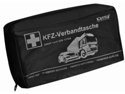 Bolsa de Primeros Auxilios para Vehículos KALFF Compacta Contenido Din 13164 Negra