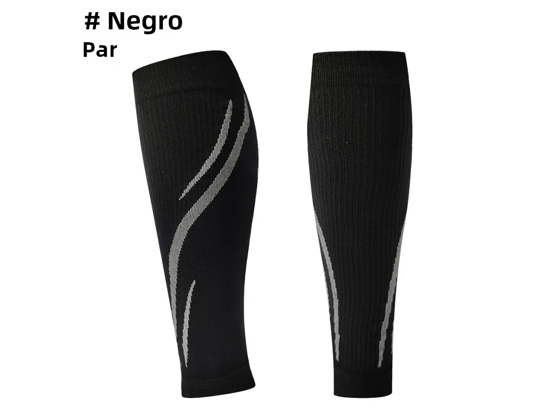 Mangas de compresión para pantorrillas (20-30 mmHg), calcetines de compresión sin pie Mdug (negro, L XL)