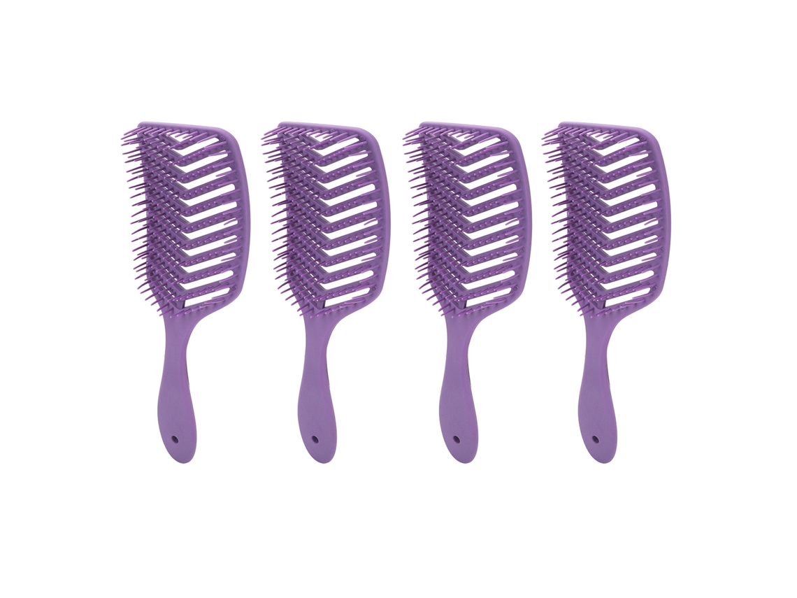Escova de cabelo profissional curvada com visor, conjunto de 4 peças, para homens e mulheres, ferramenta para desembaraçar e modelar os cabelos, secagem rápida.