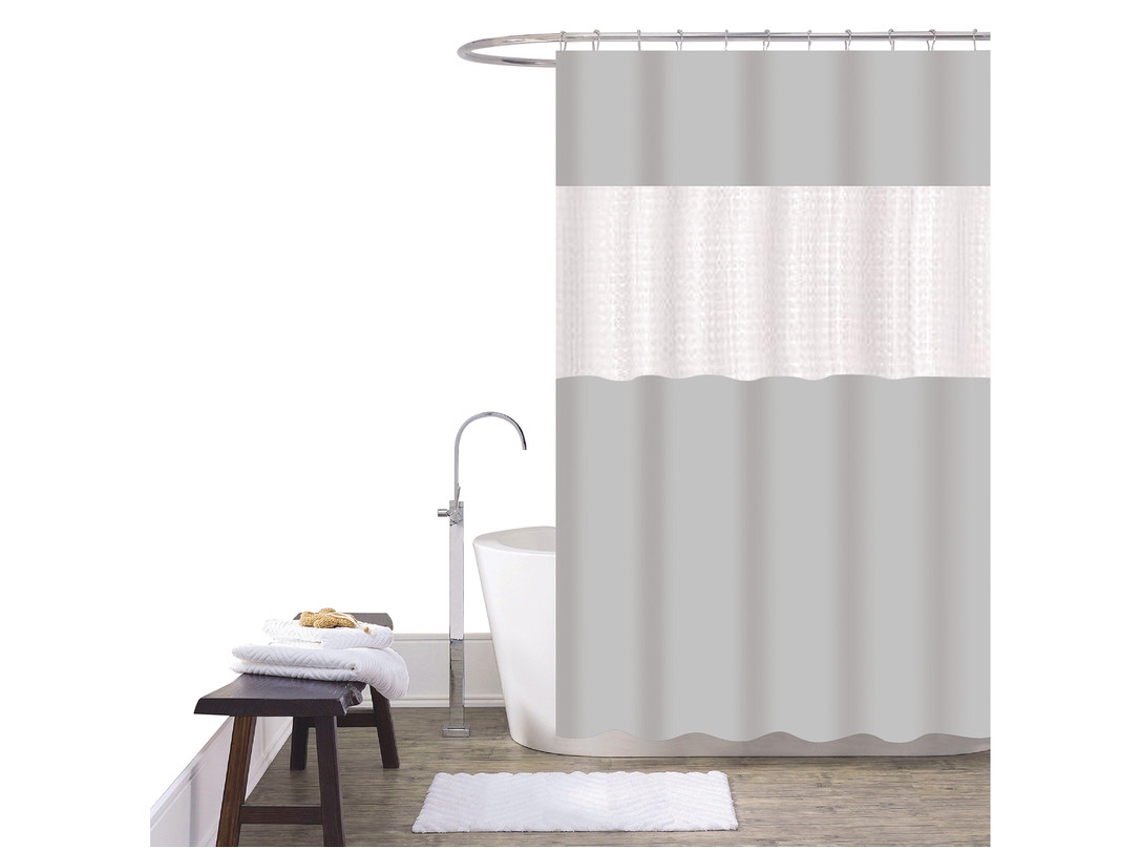 Cortina Bod Home Duche Patchwork Cinzo Poliéster Multicolor (180x180cm)