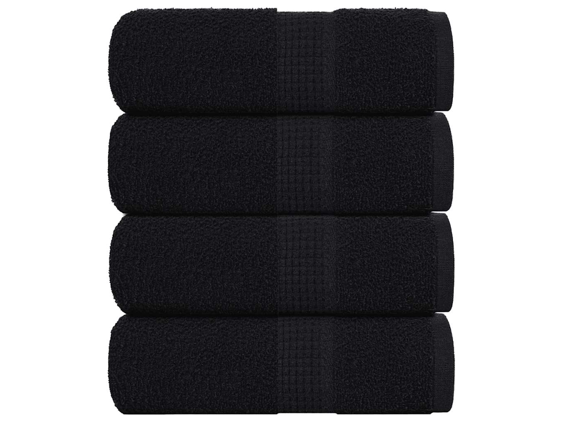 Toallas De Jabón 4 Uds Negro 30x30 Cm 360 Gsm 100 Algodón Wsd982447