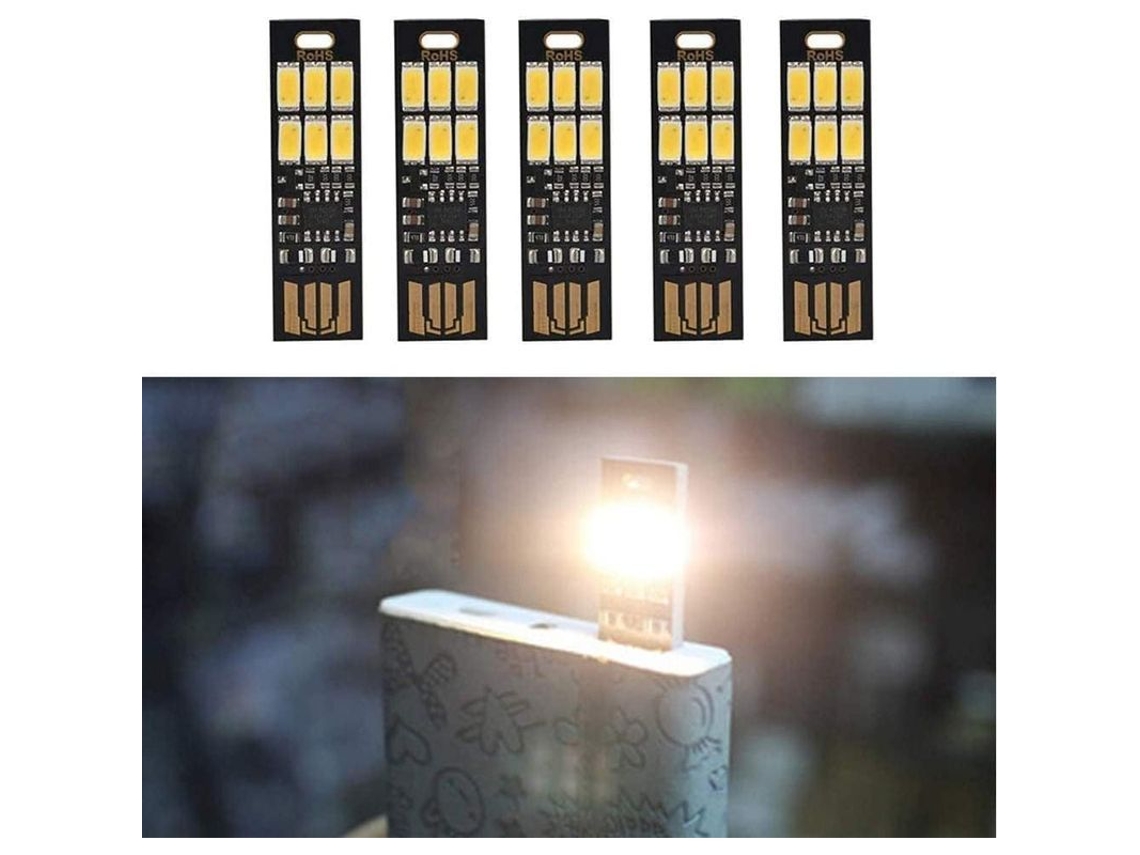 Luz Led Usb Para Teclado De Portátil, 6 Led Superbrillantes Con Regulador De Intensidad, Ajustable, Luz Blanca Cálida.
